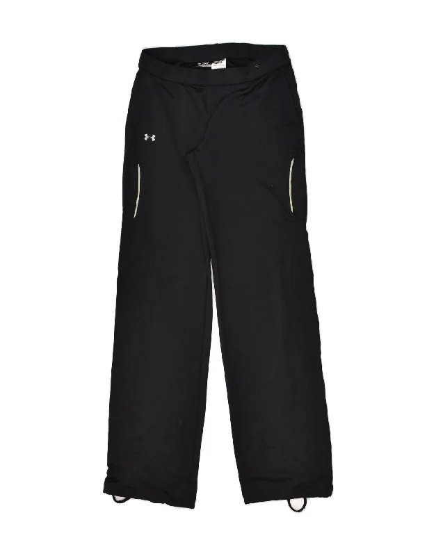UNDER ARMOUR Womens Cold Gear Graphic Tracksuit Trousers UK 8 Small Black Trousers Pleated Formal