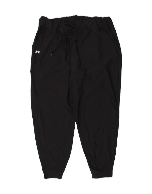 UNDER ARMOUR Womens Tracksuit Trousers Joggers UK 18 XL Black Polyester