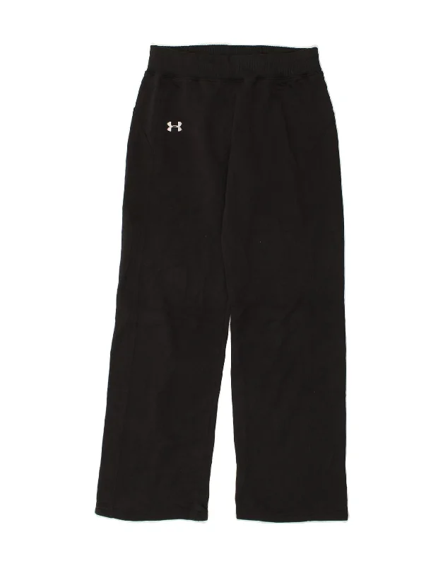 UNDER ARMOUR Womens Tracksuit Trousers UK 10 Small Black Polyester Trousers Harem Relaxed Fit