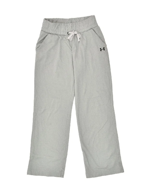 UNDER ARMOUR Womens Tracksuit Trousers UK 12 Medium Grey Polyester Trousers Essential Wardrobe
