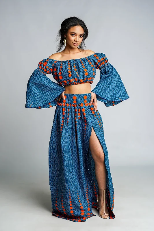 ELORA African Print Crop Top