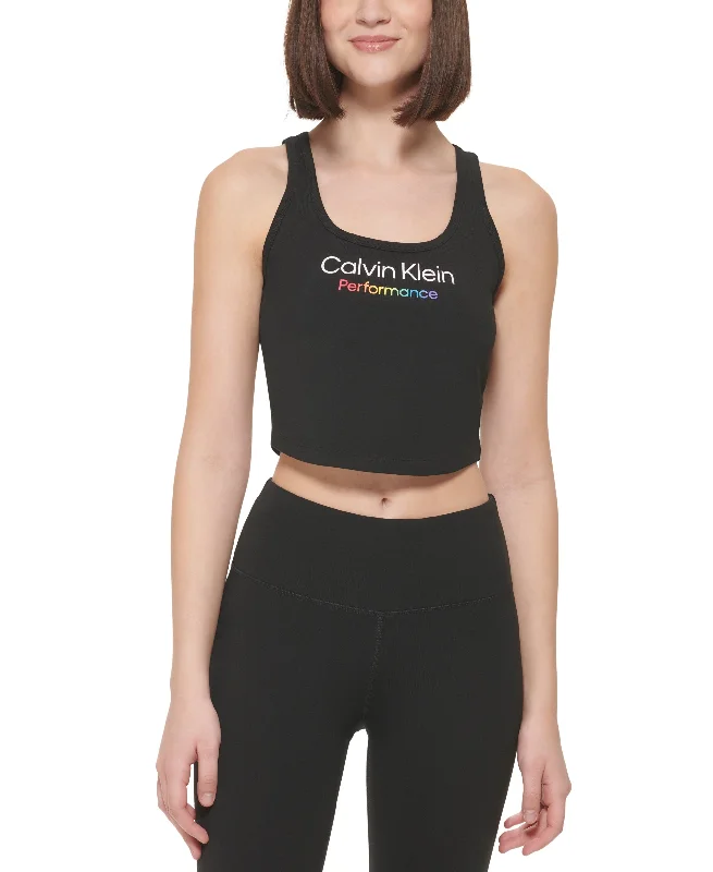 Calvin Klein Performance Womens Pride Logo Crop Top