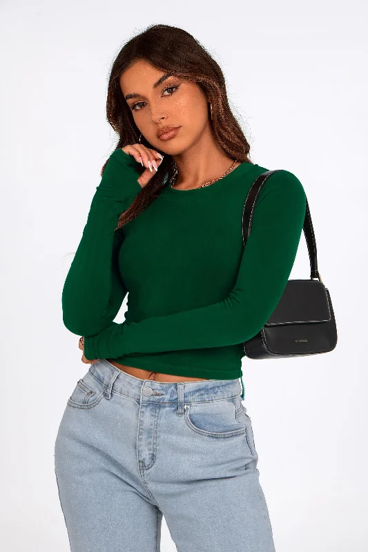 Long Sleeve Crop Tops Y2K Fashion Clothes Basic Slim Fit Tee Shirts Blouse Cozy Warm Stylish