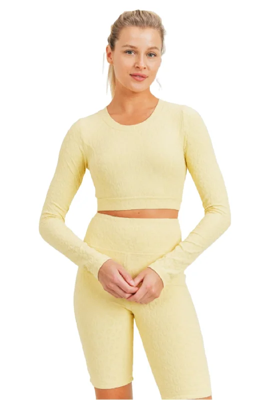Mono B Leopard Jacquard Crop Top AT8208 Handmade Hand-knitted Hand-woven