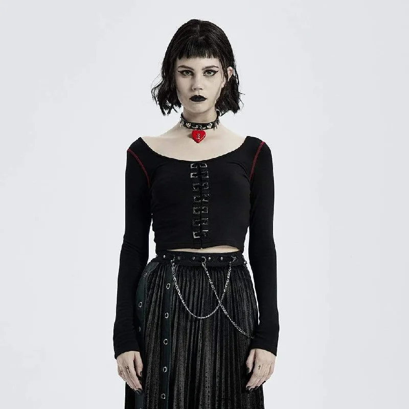 Women's Punk Long Sleeved Crop Tops Casual Formal Business