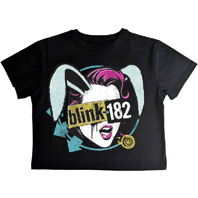 Blink-182 | Official Ladies Band Crop Top | Blind Date Zippered Front Buttoned Front Snap Front Blink-182 | Official Ladies Band Crop Top | Blind Date Zippered Front Buttoned Front Snap Front