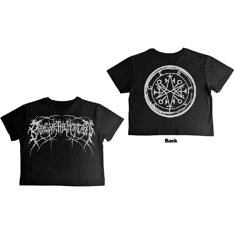 Bring Me The Horizon | Official Ladies Band Crop Top | Metal Logo Genxsis (Back Print) Knit Fabric Woven Fabric Fleece Fabric Bring Me The Horizon | Official Ladies Band Crop Top | Metal Logo Genxsis (Back Print) Knit Fabric Woven Fabric Fleece Fabric