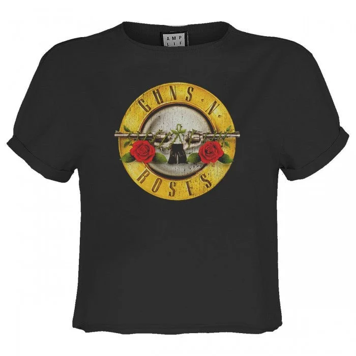 Amplified Womens/Ladies Bullet Guns N Roses Crop Top Striped Floral Plaid