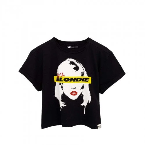 Blondie Womens/Ladies AKA Crop Top Solid Print Embellished