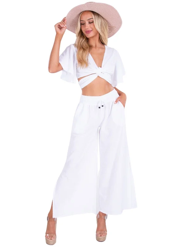 'Courtney' Wrap Tie Crop Top Satin Fabric Silk Fabric Chiffon Fabric
