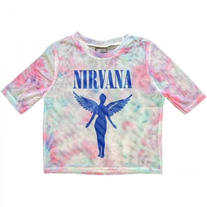 Nirvana Womens/Ladies Angelic Mono Mesh Crop Top Spandex Blend Rayon Blend Denim Blend
