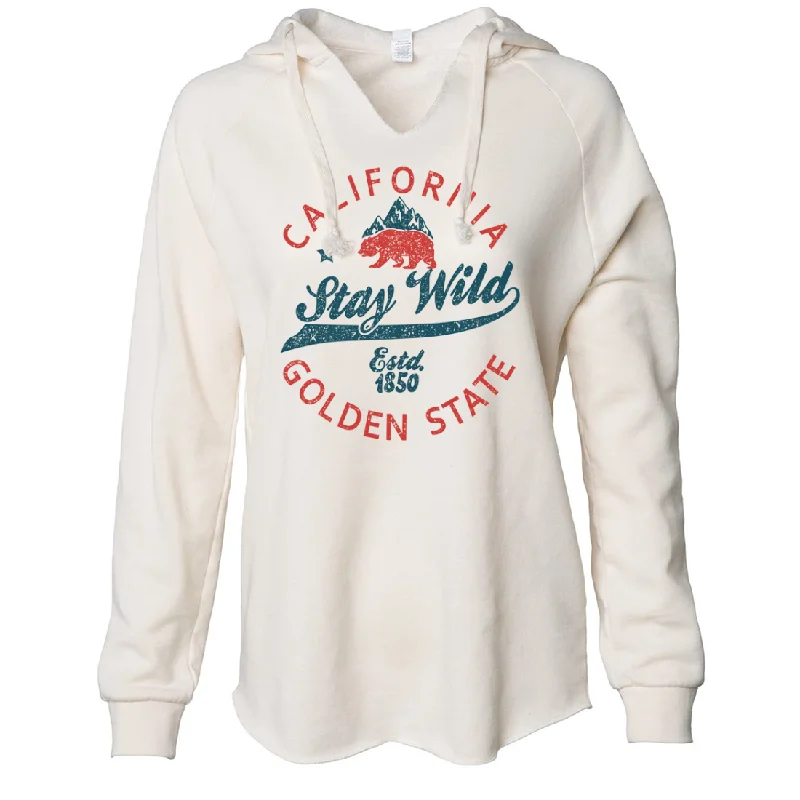 California Stay Wild Women's Soft Hooded Pullover Halter Neck Top