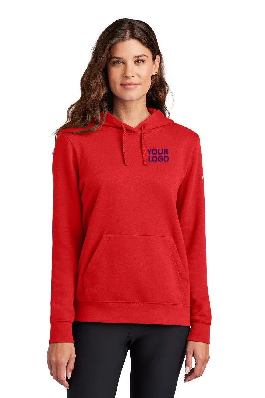 Nike Ladies Club Fleece Pullover Custom Hoodies, University Red