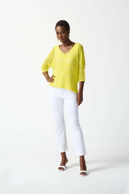 Open Stitch Pullover Sweater in Sunlight 242903 by Joseph Ribkoff