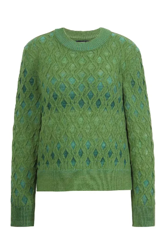 Pullover Structure Pattern in Green 232436 by Ivko