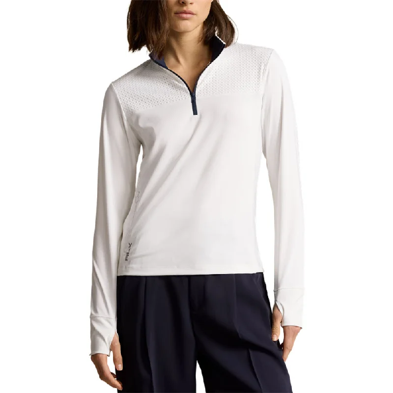 RLX Polo Golf Eyelet Performance Quarter-Zip Womens Golf Pullover