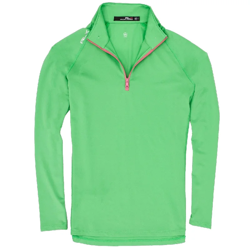 RLX UV Protection Force Green Womens 1/4 Zip Golf Pullover