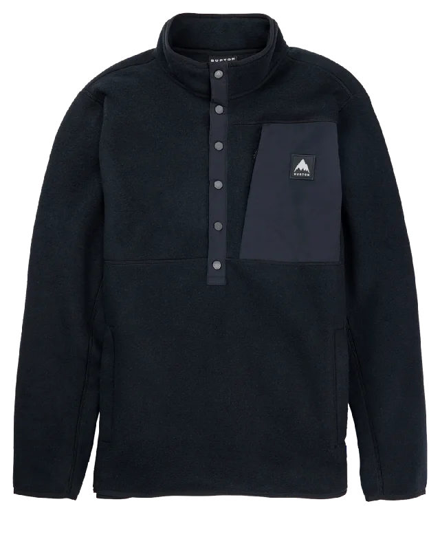 Burton Men's Cinder Fleece Pullover - True Black Box Sleeve Comfort