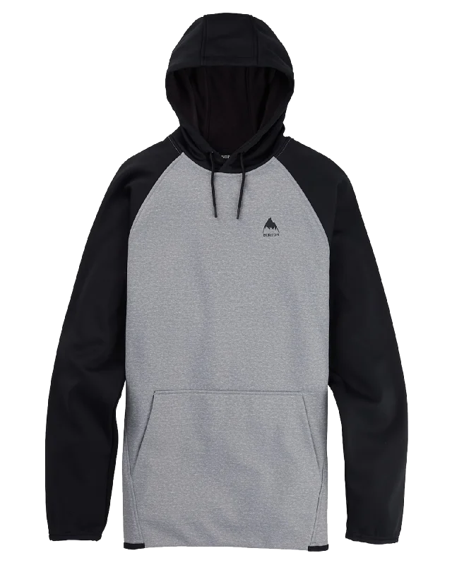 Burton Men's Crown Weatherproof Pullover Fleece - Gray Heather/True Black Flutter Sleeve Feminine