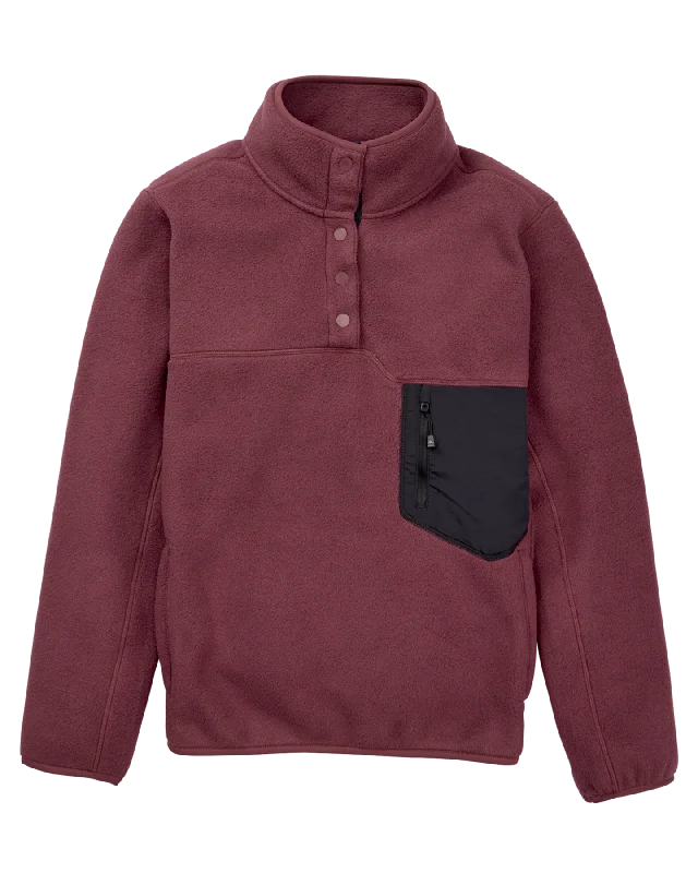Burton Women's Cinder Fleece Pullover - Almandine Mock Neck Pullover
