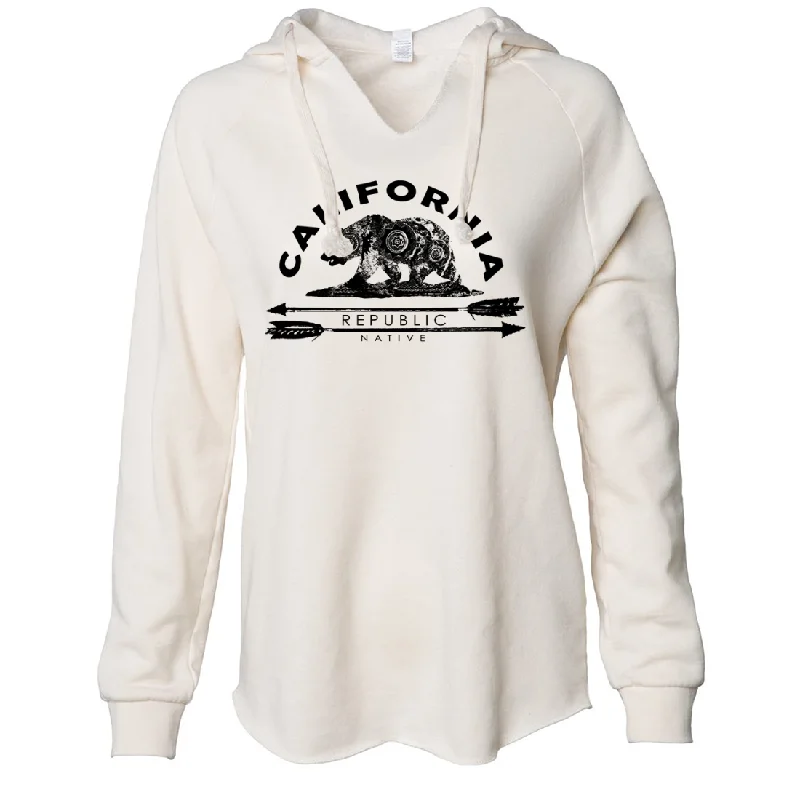 California Arrow Bear Women's Soft Hooded Pullover Cap Sleeve Casual