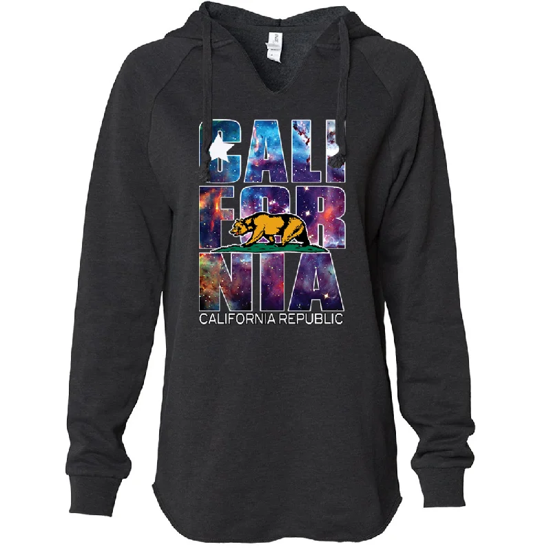 California Cosmic Retro Women's Soft Hooded Pullover Tight Sleeve Top