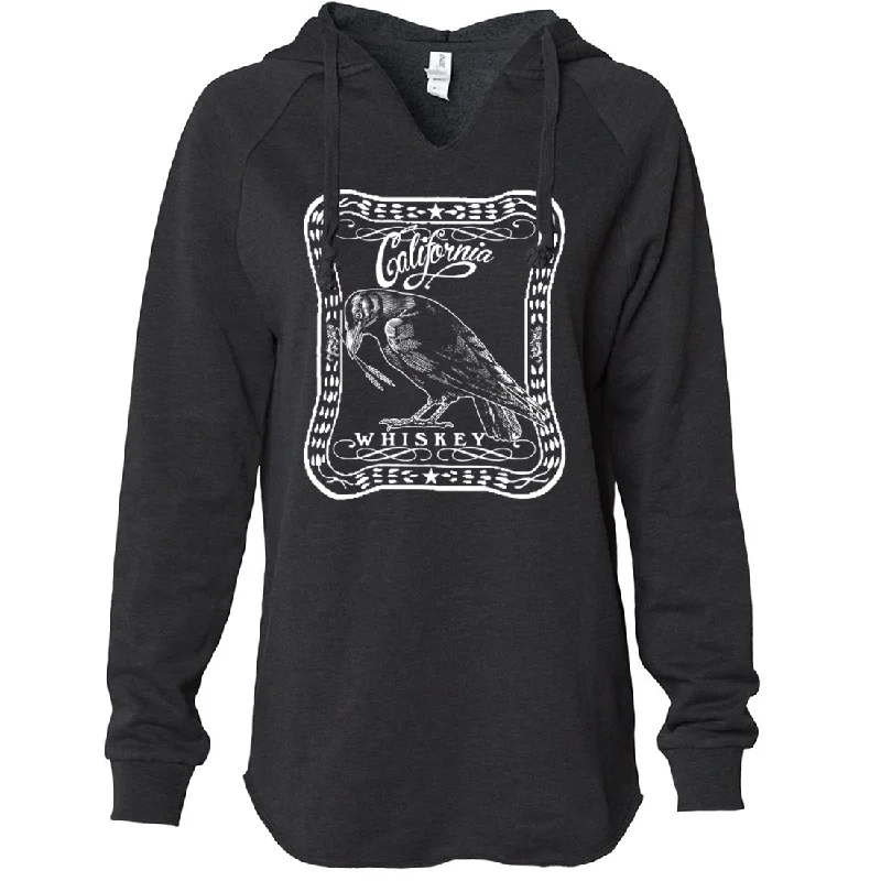 California Crow Whiskey Women's Soft Hooded Pullover Sheath Sleeve Elegant