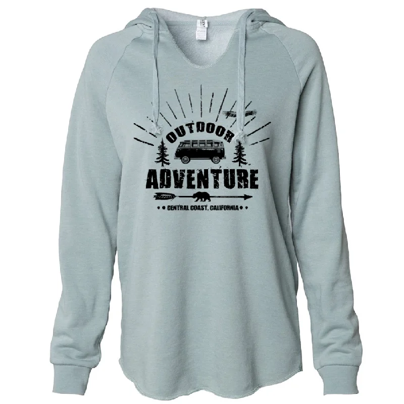 California Outdoor Adventure Women's Soft Hooded Pullover Blouson Sleeve Pullover