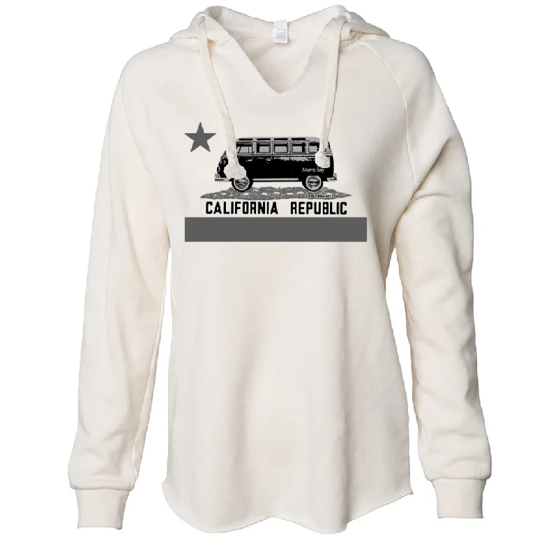 California Republic Fashion Van Women's Soft Hooded Pullover Notched Neck Pullover