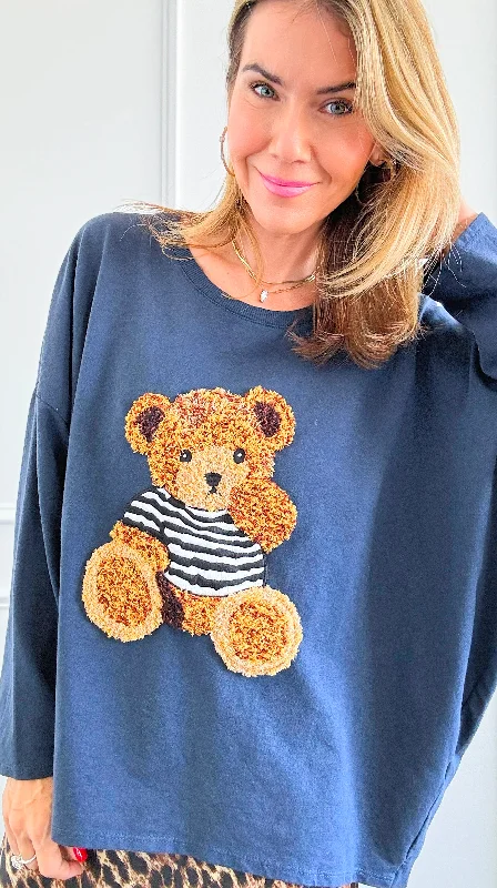 Custom CB Cuddly Stripes Italian Pullover Crew Neck Wool