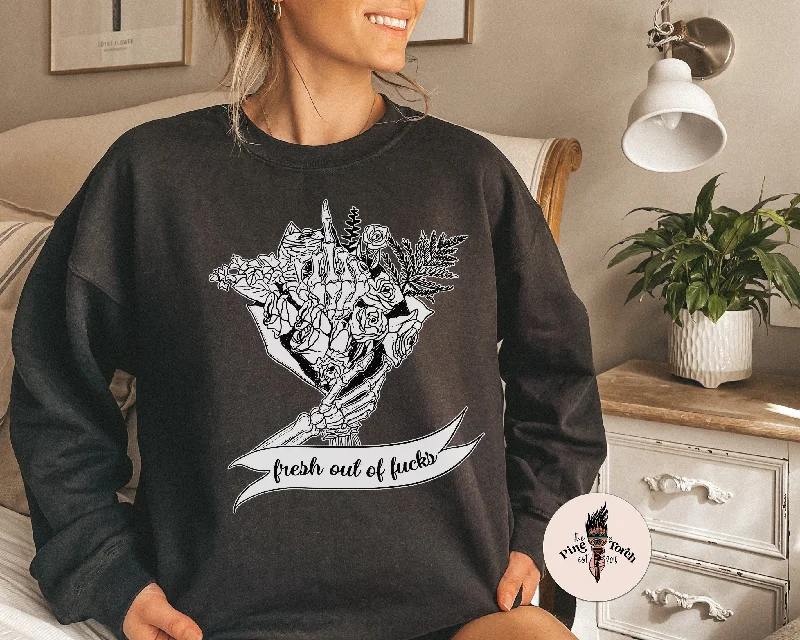 FRESH OUT OF FUCKS // UNISEX PULLOVER High Neck Pullover