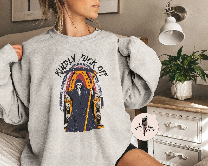 KINDLY FUCK OFF // UNISEX PULLOVER Solo Sleeve Pullover