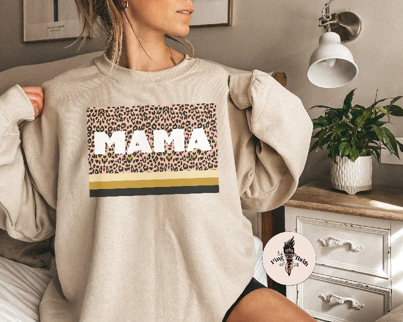 MAMA LEOPARD BLOCK // UNISEX PULLOVER Fine Merino Wool