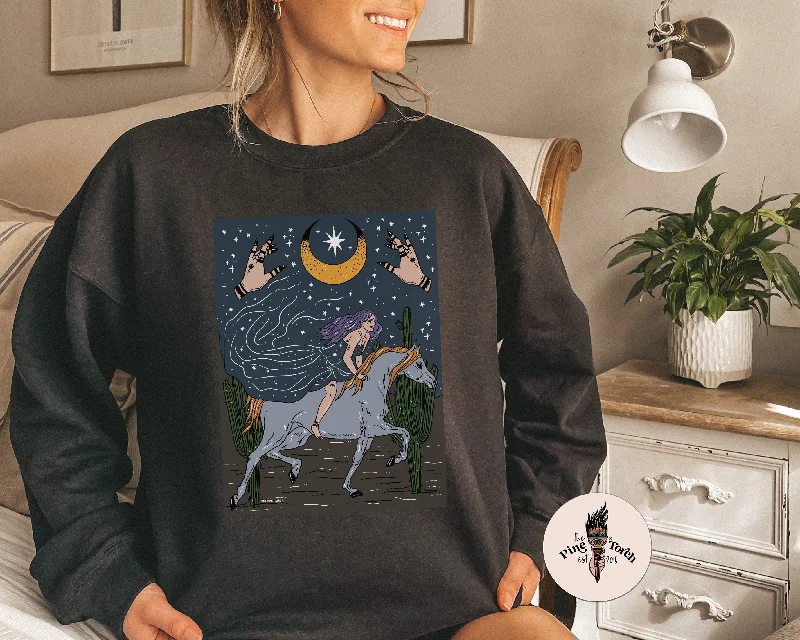 MIDNIGHT RIDER // UNISEX PULLOVER Asymmetrical Hem Sweater