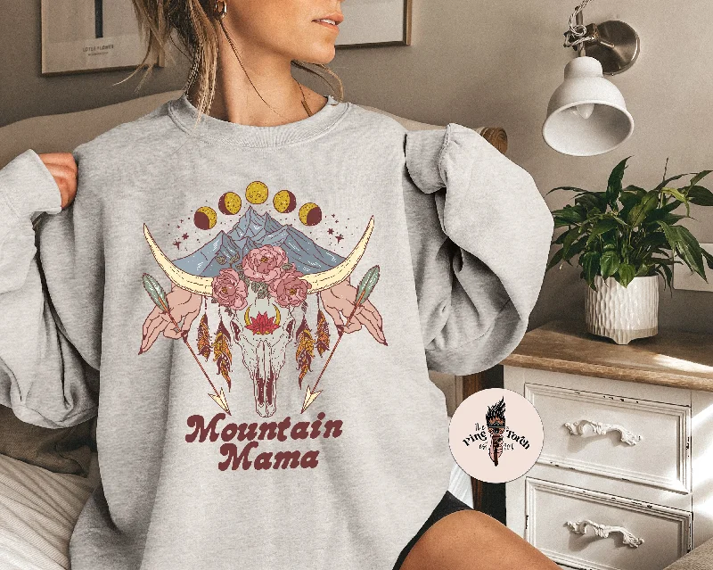 MOUNTAIN MAMA // UNISEX PULLOVER Flutter Sleeve Feminine