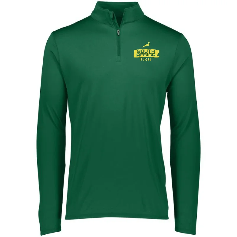 Nations of Rugby South Africa Brush Stroke 1/4 Zip Pullover 24 Fitted Ribbed Sweater