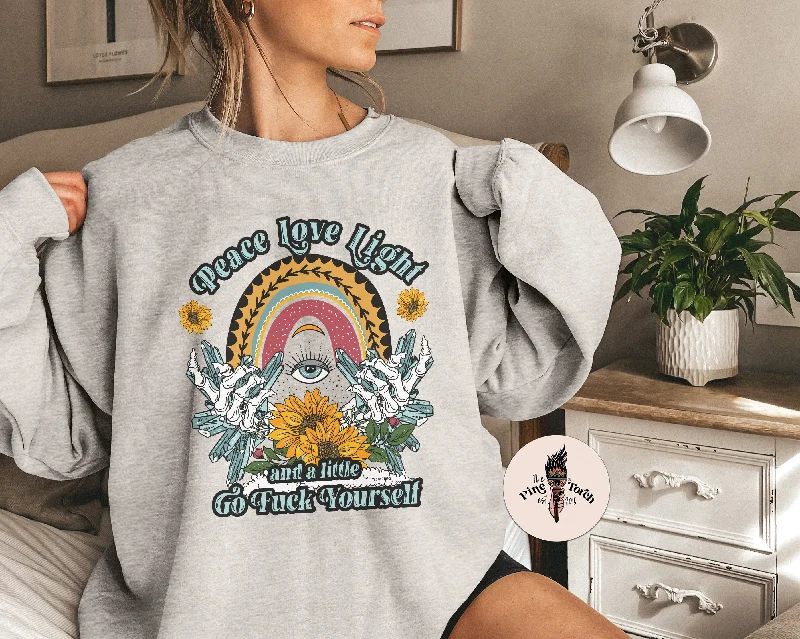 PEACE LOVE LIGHT // UNISEX PULLOVER Short Puff Sleeve