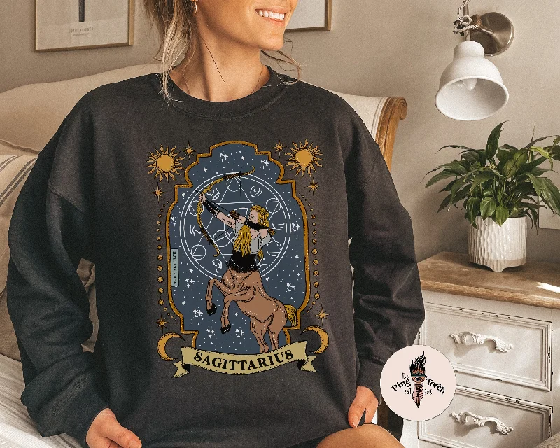 SAGITTARIUS // UNISEX PULLOVER Sabrina Neck Pullover