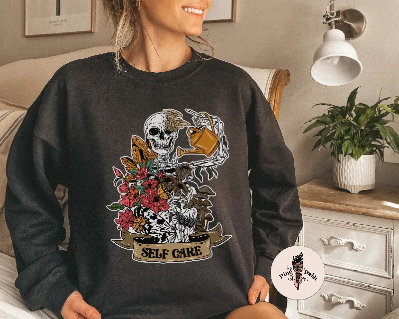 SELF CARE SKELETON // UNISEX PULLOVER High Neck Pullover