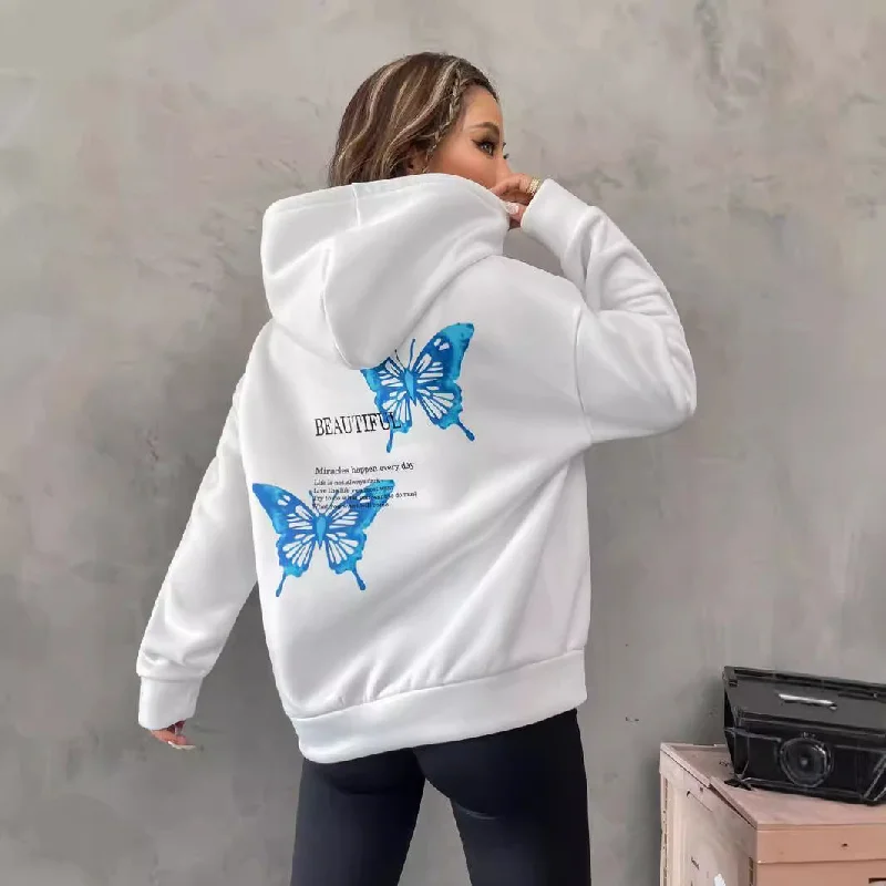 Spring and Autumn Slim Fit Hooded Pullover - Long Sleeve Leisure Top in White, Black & Light Gray Slim Sleeve Pullover