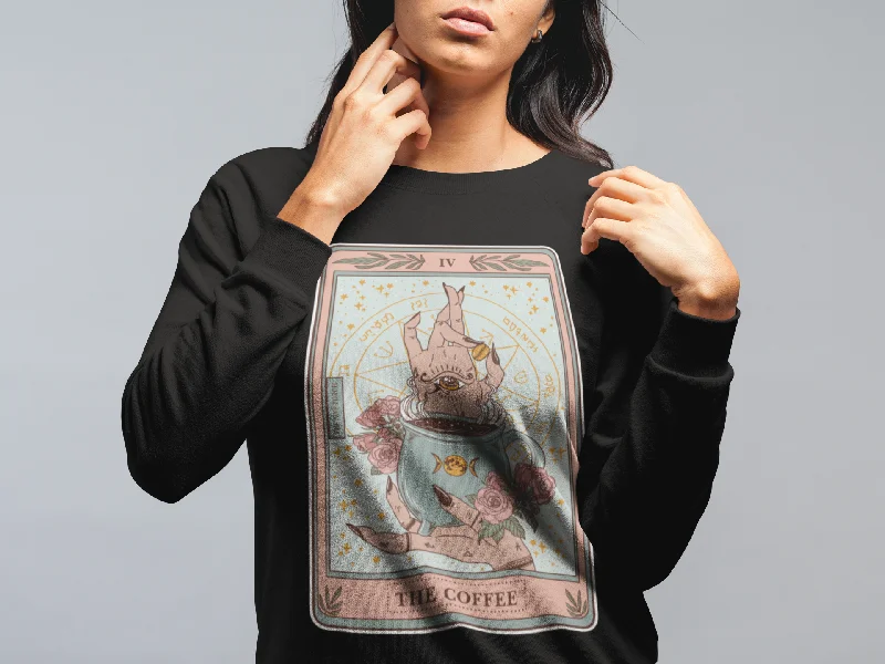 THE COFFEE // UNISEX PULLOVER Asymmetrical Hem Sweater