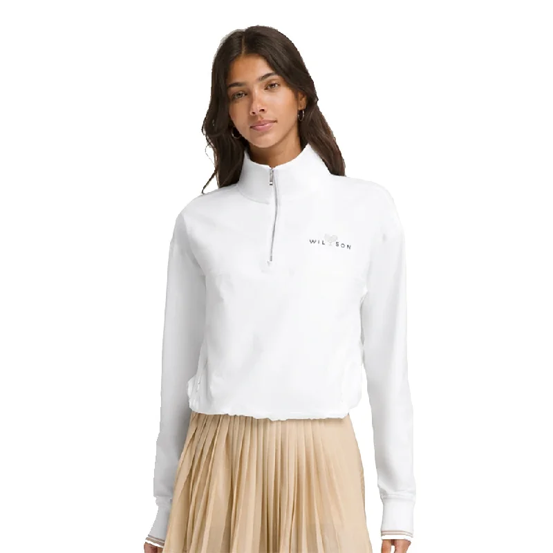Wilson Davenport Woven Womens Tennis Pullover Solo Sleeve Pullover